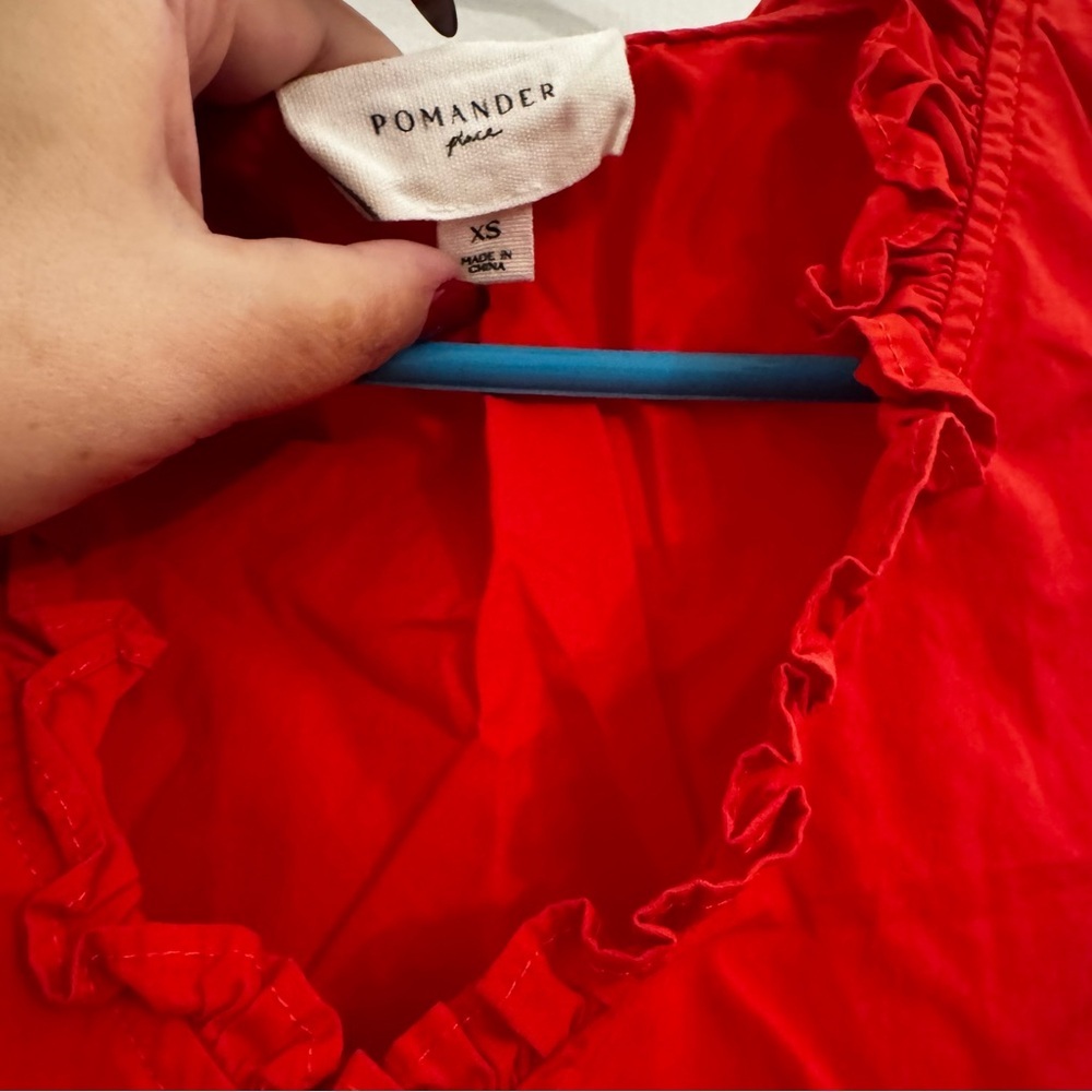 Pomander Place Red Ruffle Blouse - Picture 5 of 7